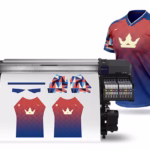 A dye-sublimation printer from Epson printing soccer jerseys.